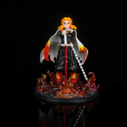 25cm Demon Slayer Rengoku Kyoujurou Action Figures Toys GK Anime Kimetsu No Yaiba PVC Model Figurine Toy Dolls