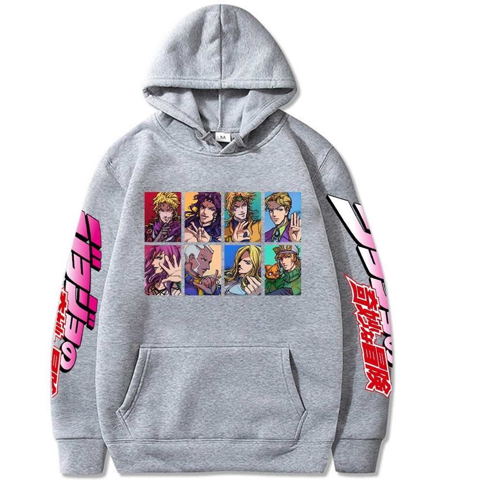 Japanese Anime Jojos Bizarre Adventure Harajuku Hoodies Printed Men&#39;s Hoodie Male Streetwear Fashion Casual sweatshirt Coat