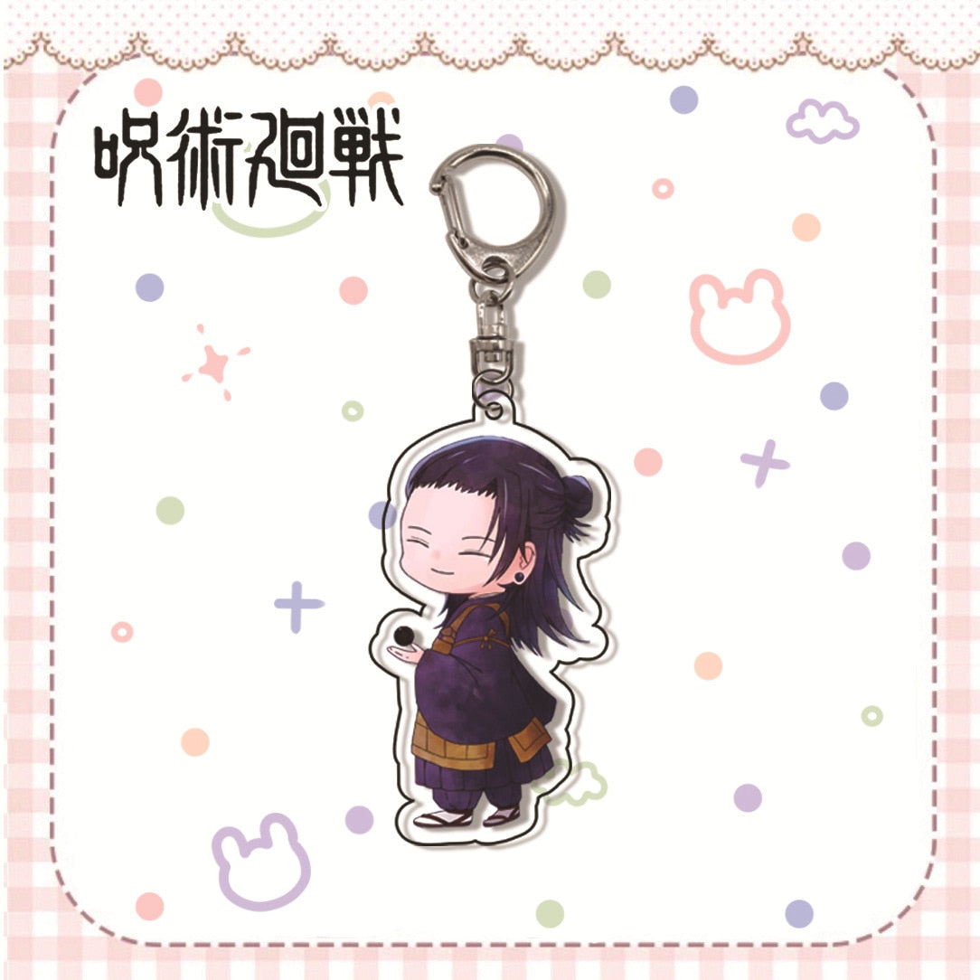 Hot Fashion Jujutsu Kaisen Yuji Itadori Keychain Fushiguro Megumi Cosplay Two-sided Acrylic Keyring Anime Jewelry Fans Souvenir