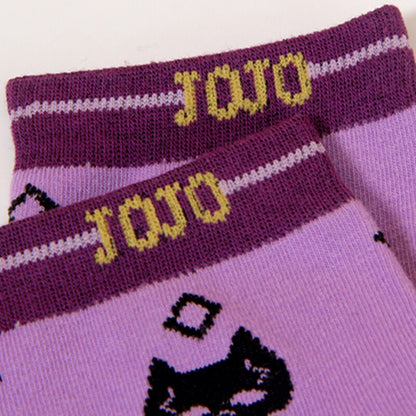 Anime Jojos Bizarre Adventure Bruno Bucciarati Kira Yoshikage Socks Embroider Cartoon Ankle Socks Creative Sock