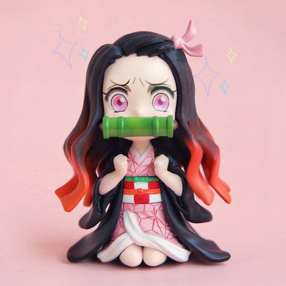 Anime GK Figure Demon Slayer Kimetsu No Yaiba Kamado Nezuko Agatsuma Zenitsu Cute Toys for Kids Collectible Model PVC Doll