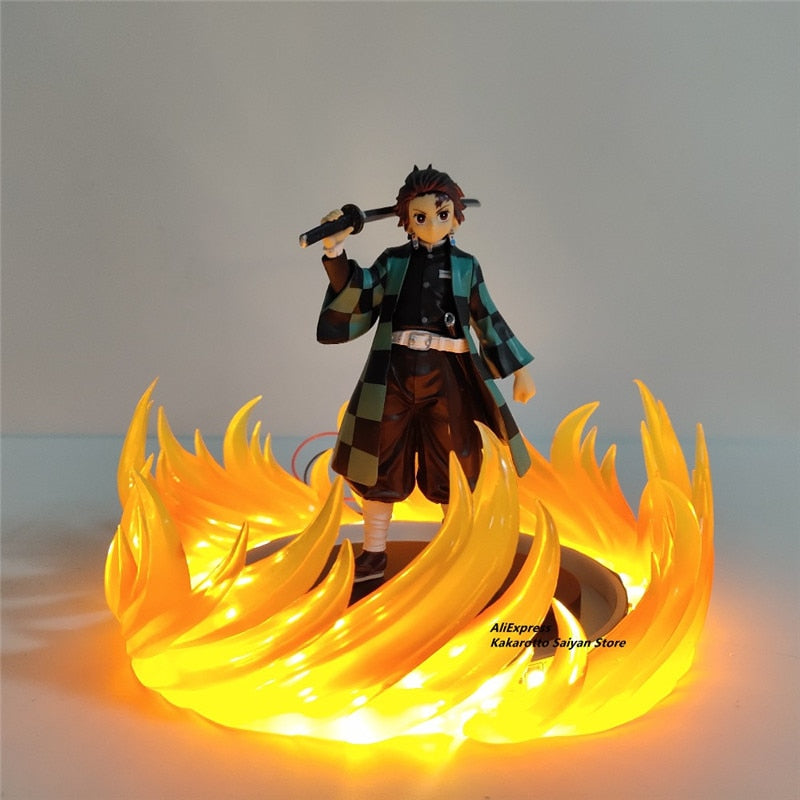 Demon Slayer Anime Figure DIY Set Tanjirou Zenitsu Rengoku Kyoujurou Toy Model Action Figural Kimetsu no Yaiba Rengoku Xmas Gift