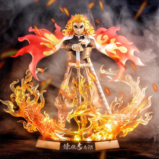 25cm Demon Slayer Rengoku Kyoujurou Action Figures Toys GK Anime Kimetsu No Yaiba PVC Model Figurine Toy Dolls