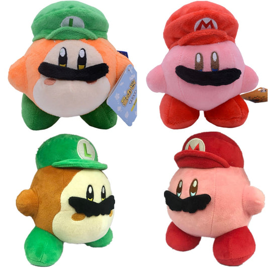 10 Cm Kawaii Super Mario Bros Luigi Soft Stuffed Plush Dolls Anime Kirby Characters Decor Pillow Keychain Classic Kids Toy Gift