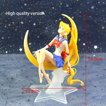 Anime Sailor Moon Wedding dress PVC Action Figure Collection Model Toy Doll Cake Decoration Girl Gift For Birthday Dessert Decor