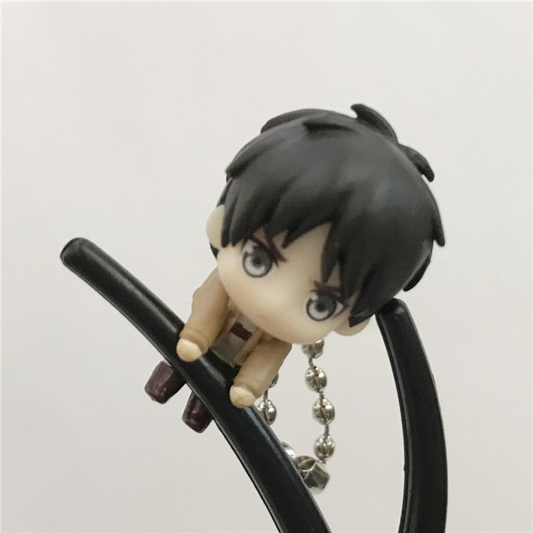 Action no Capsule Attack On Titan Mini Pendants Toys For Children Levi Armin Mikasa Eren The Giant Keyring Toys Collectible Gift