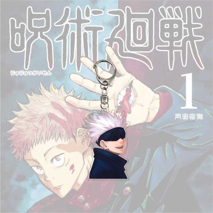 Hot Fashion Jujutsu Kaisen Yuji Itadori Keychain Fushiguro Megumi Cosplay Two-sided Acrylic Keyring Anime Jewelry Fans Souvenir