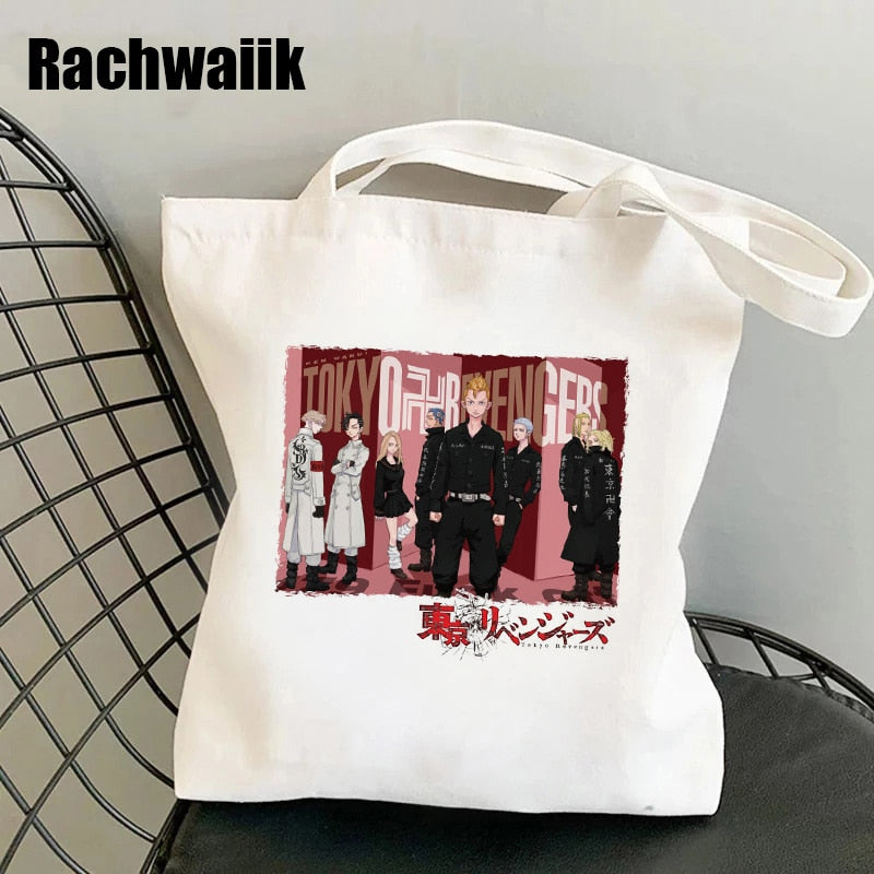 Tokyo Revengers Shopping Bag Graphic Tote Harajuku Shopper Bag Women Canvas Shoulder Bag Female Ulzzang Funny Eco Large-capacity