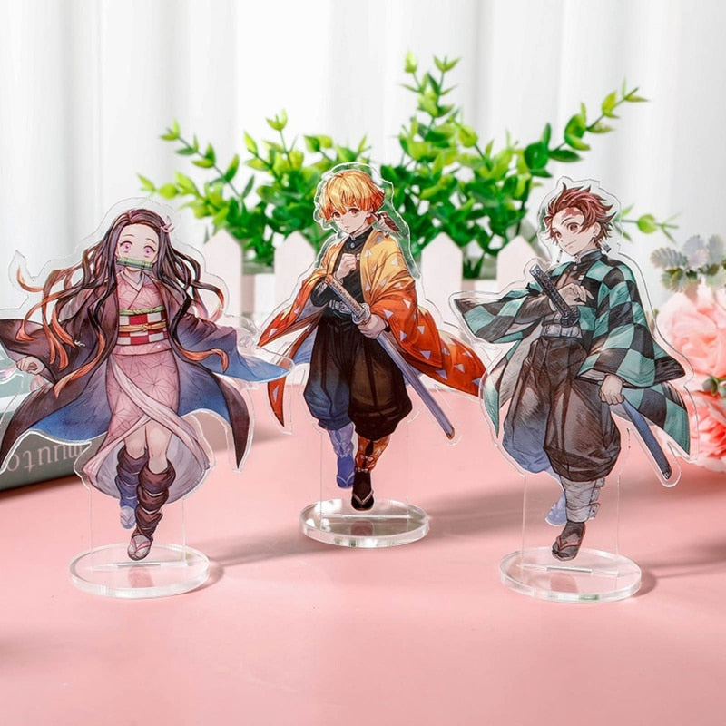 Anime Demon Slayer Kimetsu no Yaiba Kamado Tanjirou Hashira Giyuu Acrylic Stand Action Figure Desk Model Plate Holder Stationery