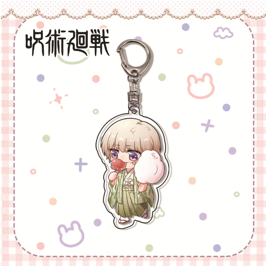 Hot Fashion Jujutsu Kaisen Yuji Itadori Keychain Fushiguro Megumi Cosplay Two-sided Acrylic Keyring Anime Jewelry Fans Souvenir