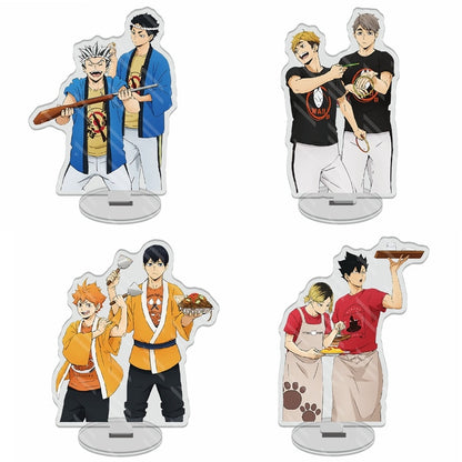 Anime Haikyuu!! Acrylic Desk Stand Figures Models Volleyball Teenagers Figures Plate Holder Cake Topper Activities Table Decor