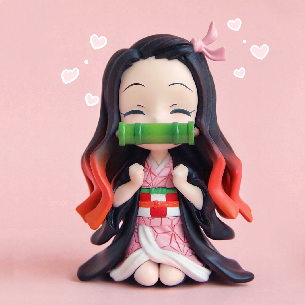 Anime GK Figure Demon Slayer Kimetsu No Yaiba Kamado Nezuko Agatsuma Zenitsu Cute Toys for Kids Collectible Model PVC Doll