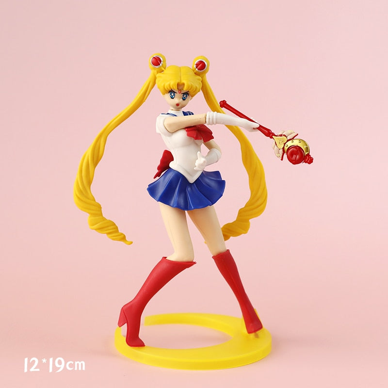 Anime Sailor Moon Wedding dress PVC Action Figure Collection Model Toy Doll Cake Decoration Girl Gift For Birthday Dessert Decor