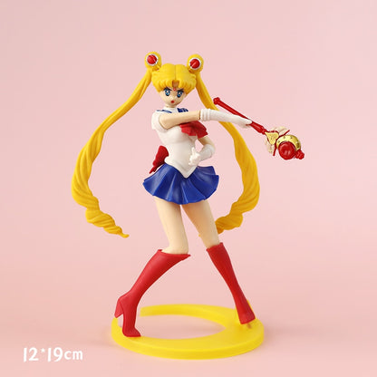 Anime Sailor Moon Wedding dress PVC Action Figure Collection Model Toy Doll Cake Decoration Girl Gift For Birthday Dessert Decor