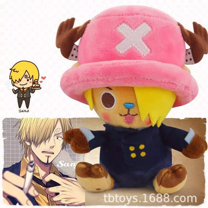 20cm One Piece Plush Toy Anime Tony Chopper Luffy Ace Pattern Soft Stuffed Plush Dolls Toys Cute Cartoon Chopper Doll Kids Gift