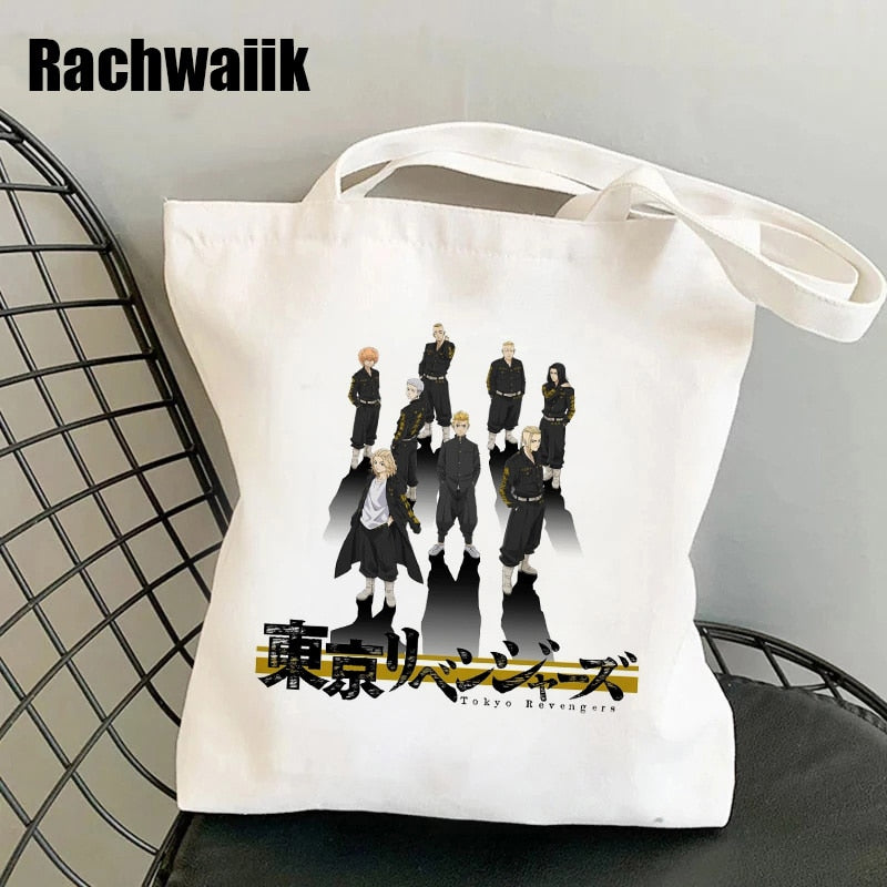 Tokyo Revengers Shopping Bag Graphic Tote Harajuku Shopper Bag Women Canvas Shoulder Bag Female Ulzzang Funny Eco Large-capacity