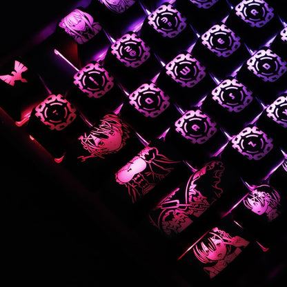 1 set high-end backlit keycap mechanical keyboard Swallow stars coating key cap for Re: zero Corsair K70 Razer Cherry