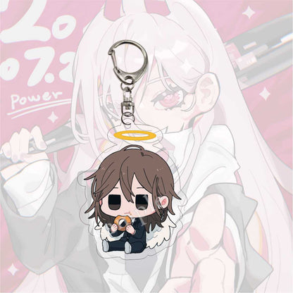 Kawaii Figures Anime Chainsaw Man Keychain Pochita Power Makima Angel Hayakawa Aki Key Ring 6cm Acrylic Charm Key Chain Llaveros