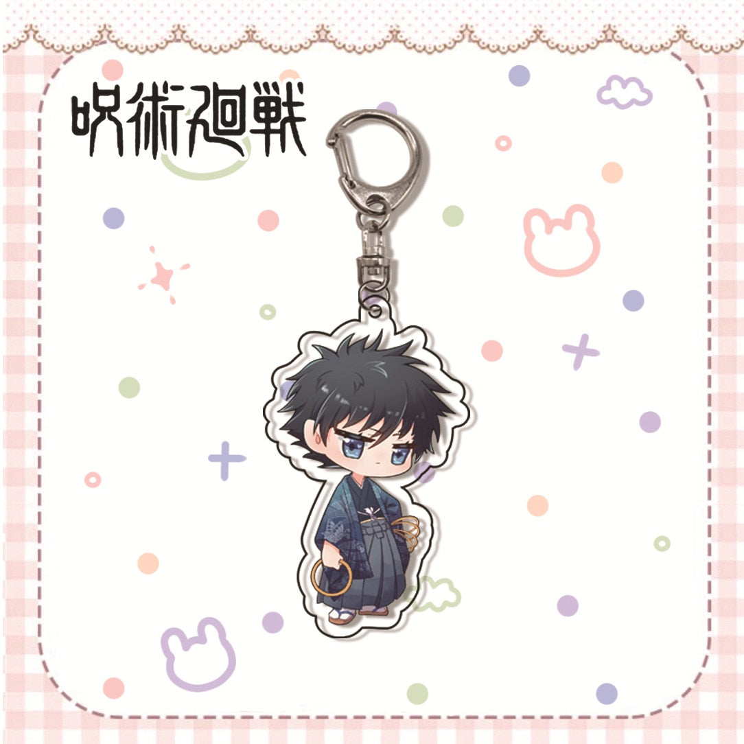 Hot Fashion Jujutsu Kaisen Yuji Itadori Keychain Fushiguro Megumi Cosplay Two-sided Acrylic Keyring Anime Jewelry Fans Souvenir