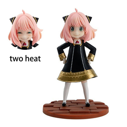 18CM Anya Forger PVC Replaceable Head Mini Spy X Family Figures Loid Forger Yor Forger Figurine Manga Doll Cute Toys