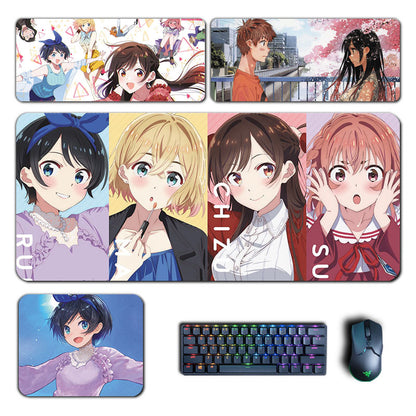 Anime Rent A Girlfriend Mouse Pad Ichinose Chizuru Mami Sumi Ruka Mousepad Computer Laptop Gamer Pad Gaming Accessories Desk Mat