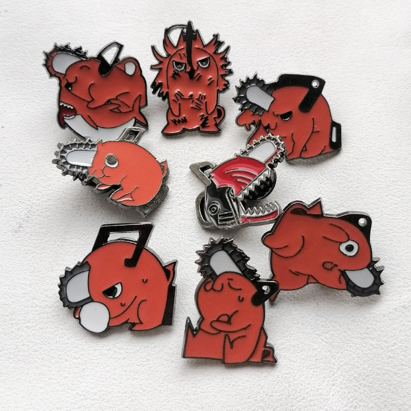 Cute Manga Brooch Chainsaw Man Pochita Enamel Pin Pines Brooches Lapel Pins Japanese Fashion Jewelry Accessories