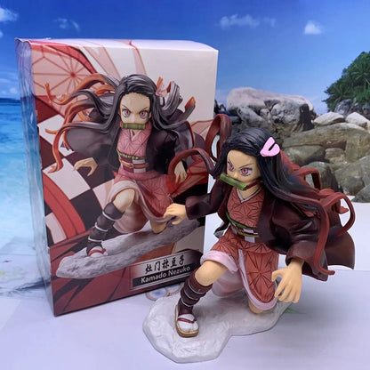 Demon Slayer Kamado Anime Figure Kamado Nezuko PVC Action Figure Toy Kimetsu no Yaiba Statue Adult Collectible Model Doll Gift