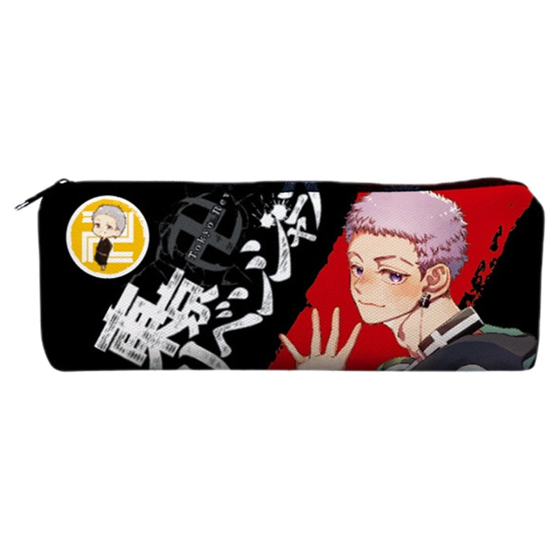 Anime Tokyo Revengers Pencil Case Canvas Animation Figures Printed Zipper Pencil Bag Pencil Box Pouch Kids Stationery Gift