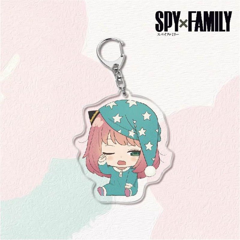 Kawaii Spy X Family Cosplay Keychain Twilight Yor Forger Anya Forger Keyring Cartoon Print Acrylic Key Chain Ring Anime Jewelry