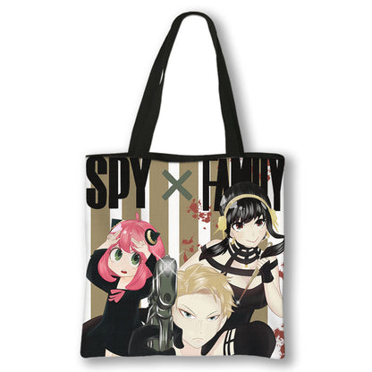 Japanese Anime Spy x Family Print Handbag Women Manga Characters Anya Shopping Bags Harajuku Totes Bag Canvas Shoulder Bags Gift