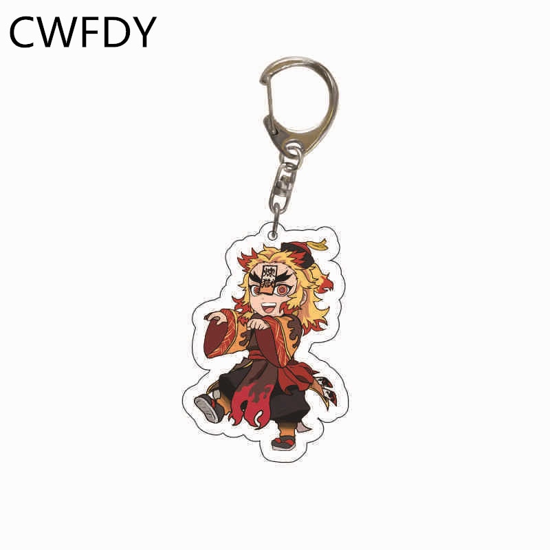 Anime Demon Slayer Kimetsu No Yaiba Keychain Kamado Tanjirou Kamado-Nezuko Tomioka Giyuu Acrylic Key Chain Cute Funny Cartoon