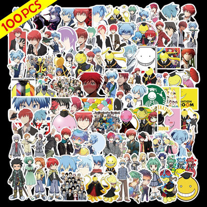 100pcs Varied Anime Stickers Attack on Titan / Spirited Away / Tokyo Avengers / Dragon Ball / Naruto Sticker Cute Sticker Pack