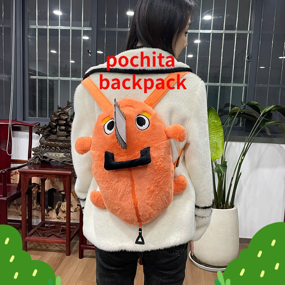 Pochita Slipper Plush Backpack Blanket Cloak Chainsaw Chain Saw Man Kawaii Cosplay Dog Bag Japan Anime Plushie Christmas Gift