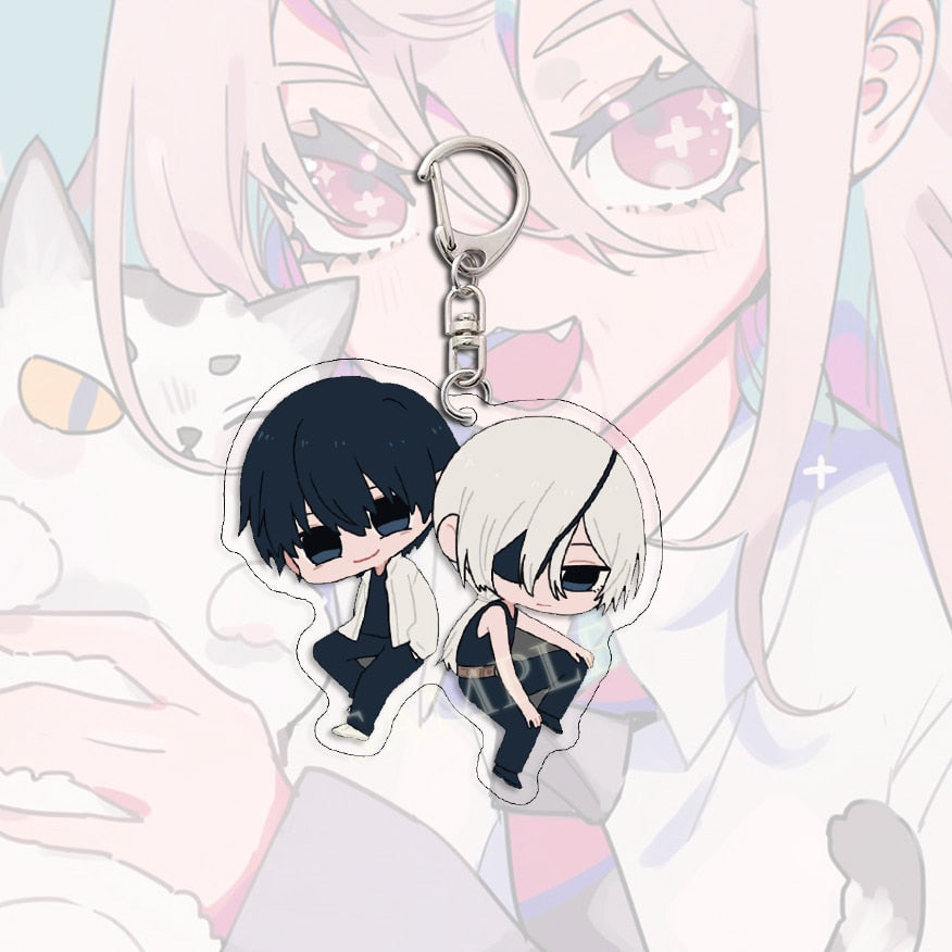 Kawaii Figures Anime Chainsaw Man Keychain Pochita Power Makima Angel Hayakawa Aki Key Ring 6cm Acrylic Charm Key Chain Llaveros