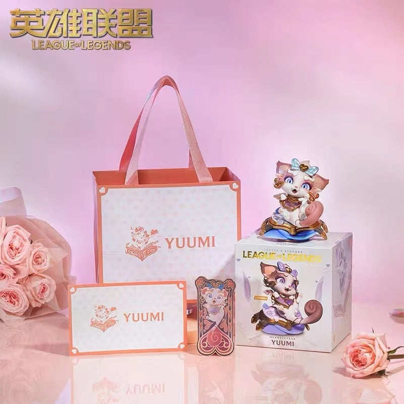 In Stock League of Legends Anime Figure Valentine's Day Limited Soul-searching Cat Yuumi Colorful Suit Limited Collection Model