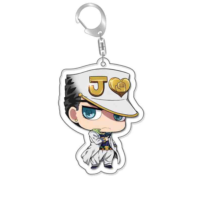 Anime Keychain JoJos Bizarre Adventure Man Key Chain for Women Accessories Cute Bag Pendant Key Ring Acrylic Cartoon Friends Gift