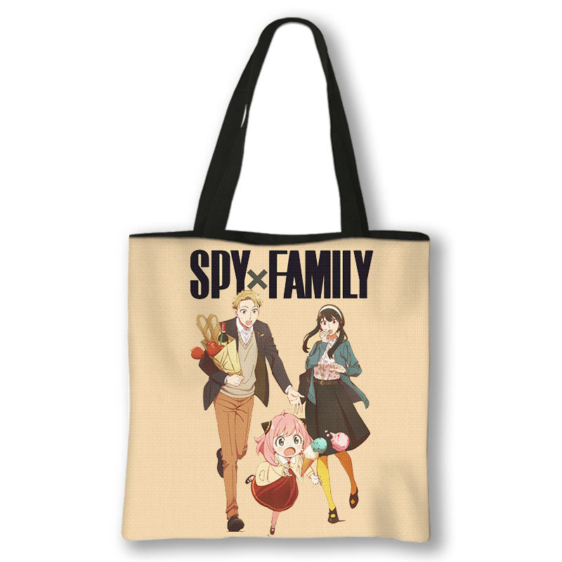 Japanese Anime Spy x Family Print Handbag Women Manga Characters Anya Shopping Bags Harajuku Totes Bag Canvas Shoulder Bags Gift