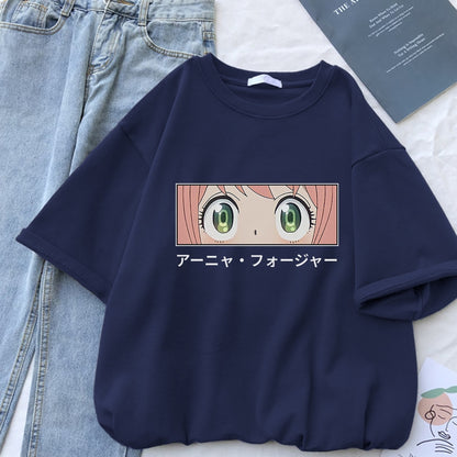 Spy X Family Forger Family Art Anime Women T Shirt Breathable Street T-Shirt Casual Harajuku Tee Tops Summer Street Short Sleeve