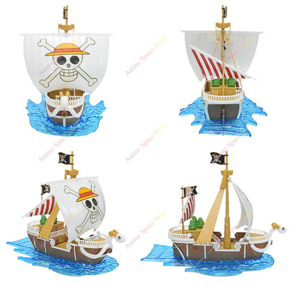 18cm Anime One Piece Figure Thousand Sunny Going Merry Boat Pirate Ship Fiugrine Toys Action Figures Shanks Assembly Model Toys