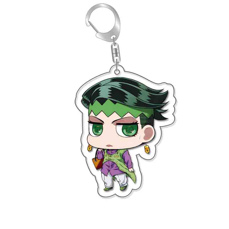 Anime Keychain JoJos Bizarre Adventure Man Key Chain for Women Accessories Cute Bag Pendant Key Ring Acrylic Cartoon Friends Gift