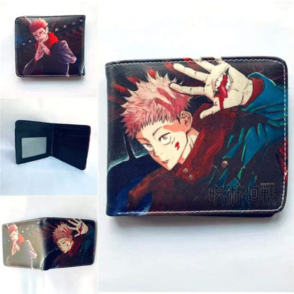 Anime Jujutsu Kaisen Wallet Fashion PU Leather Purse Itadori Yuji Fushiguro Megumi Cosplay Short Wallets Gift