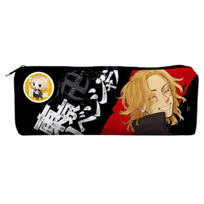 Anime Tokyo Revengers Pencil Case Canvas Animation Figures Printed Zipper Pencil Bag Pencil Box Pouch Kids Stationery Gift