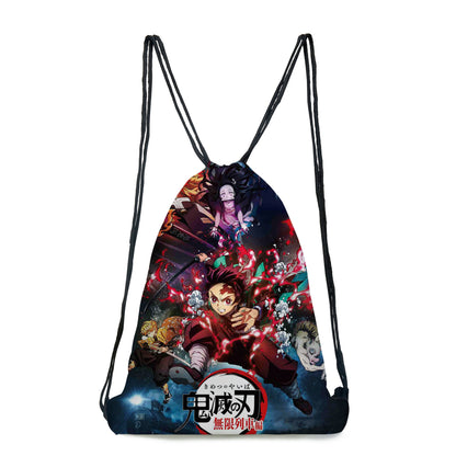 Japan Anime Kimetsu No Yaiba Demon Slayer Kamado Tanjirou Agatsuma Zenitsu Tomioka Giyuu Bunchy pocket Bag