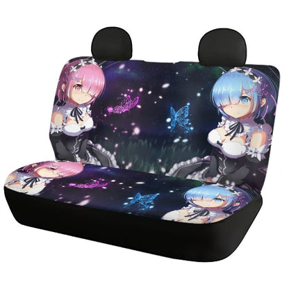 Re: Zero Rem Ram 3D Printing Anime Universal Fit Car Seat Covers Black Front Seat Durable Washable Auto Mads Vehicle Seat Covers