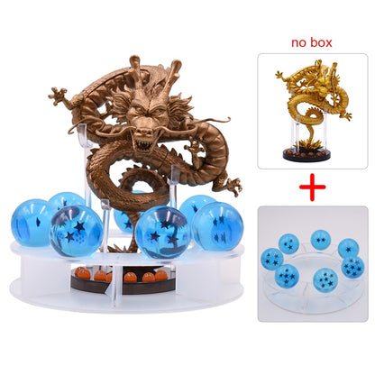 Dragon Ball Z Anime Shenlong Figures Set Esferas Del Dragon and 7 Stars Dragonball Balls 3.5cm Shelf Figurine Collection Model