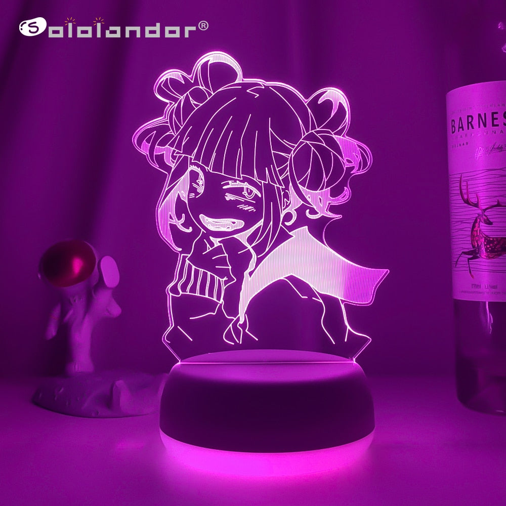 Newest MY HERO ACADEMIA Himiko Toga 3D ANIME LAMP Boku no Hero Academia Cross my body Night lights For Bedroom Decoration