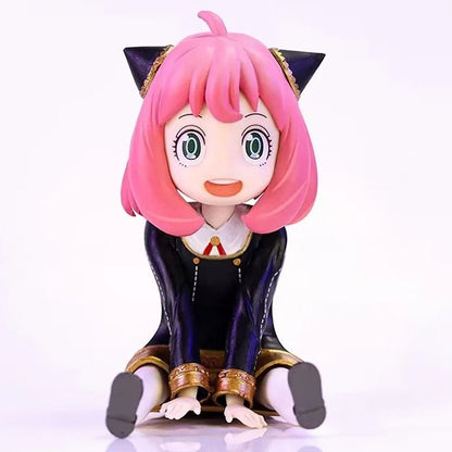 18CM Anya Forger PVC Replaceable Head Mini Spy X Family Figures Loid Forger Yor Forger Figurine Manga Doll Cute Toys