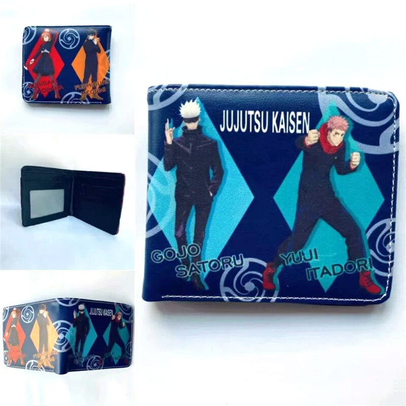 Anime Jujutsu Kaisen Wallet Fashion PU Leather Purse Itadori Yuji Fushiguro Megumi Cosplay Short Wallets Gift