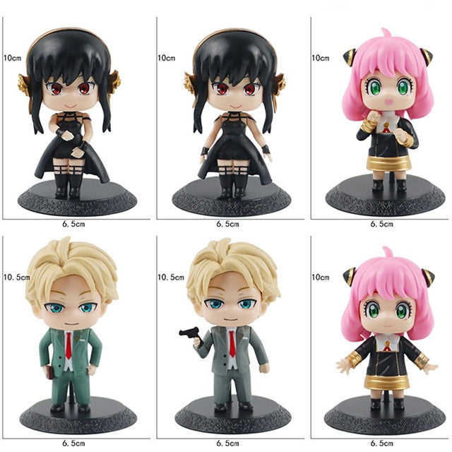 18CM Anya Forger PVC Replaceable Head Mini Spy X Family Figures Loid Forger Yor Forger Figurine Manga Doll Cute Toys