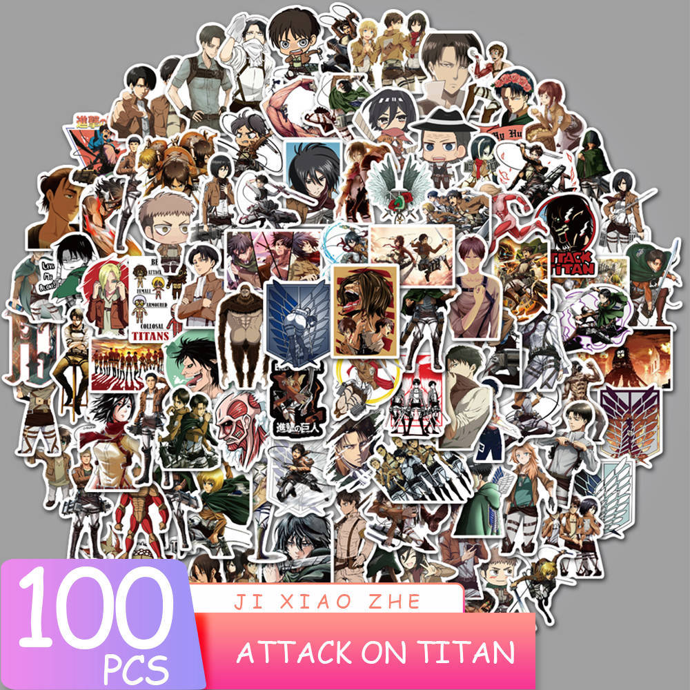 100pcs Varied Anime Stickers Attack on Titan / Spirited Away / Tokyo Avengers / Dragon Ball / Naruto Sticker Cute Sticker Pack